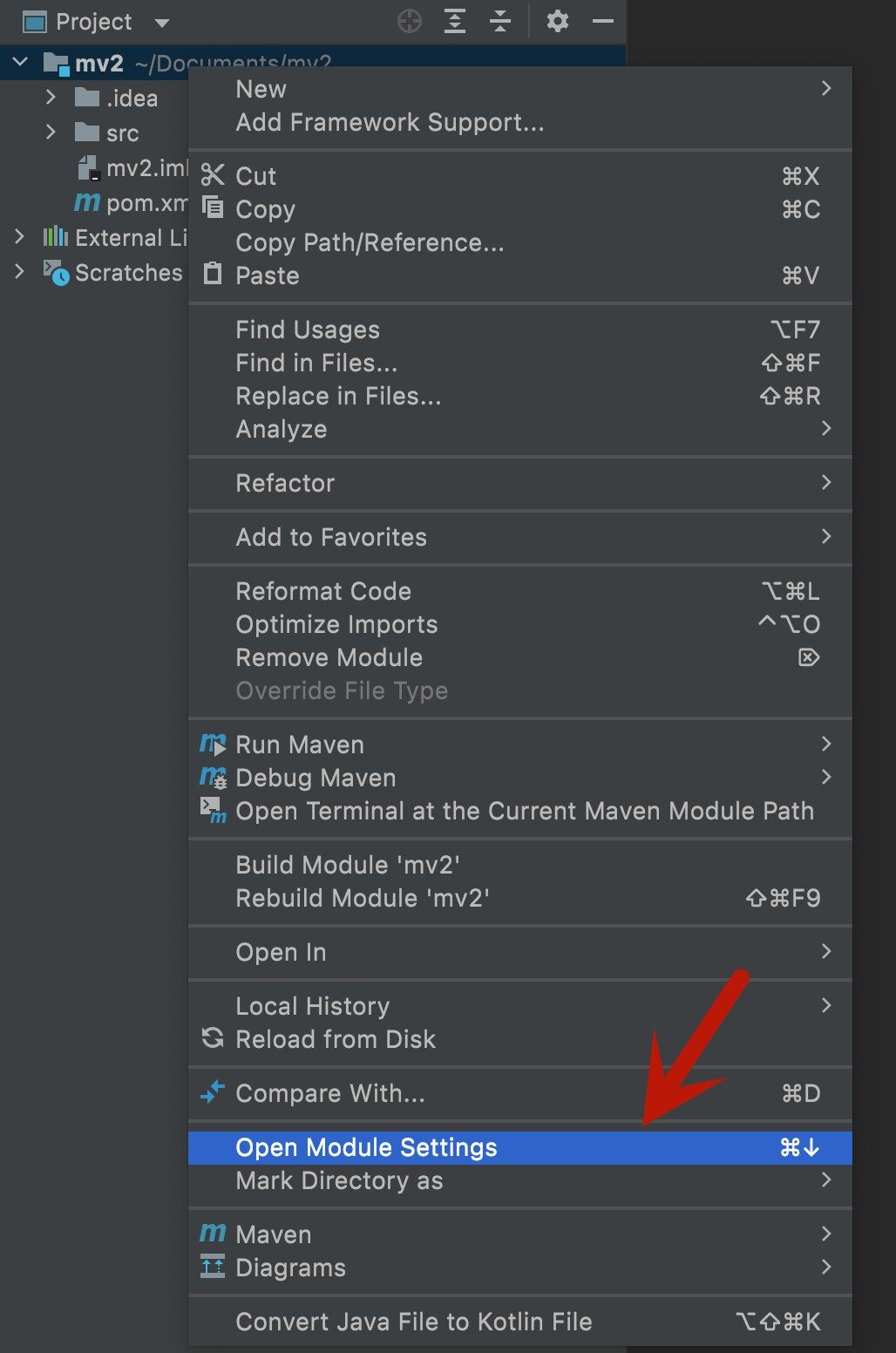 Open Module Settings