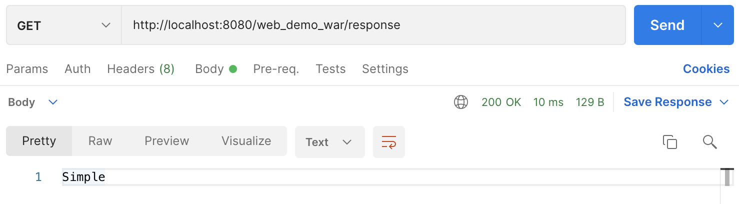 响应简单字符串