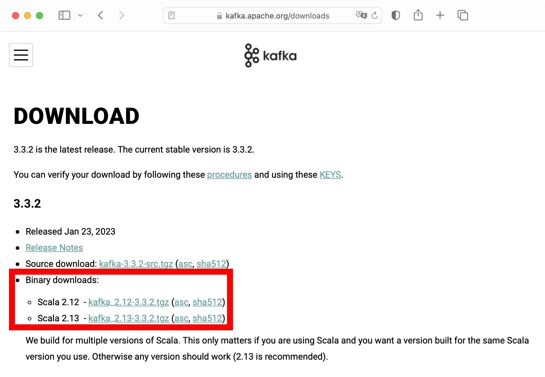 Kafka的二进制包