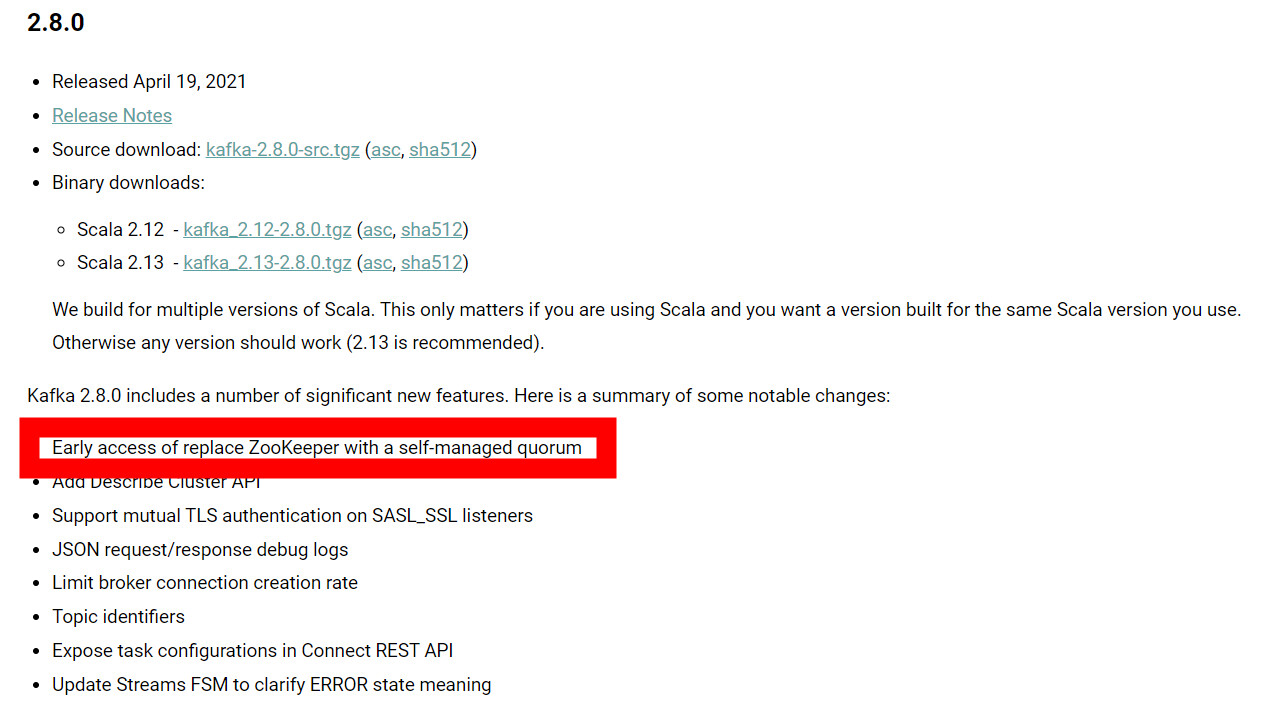 Early access of replace Zookeeper with a self-managed quorum