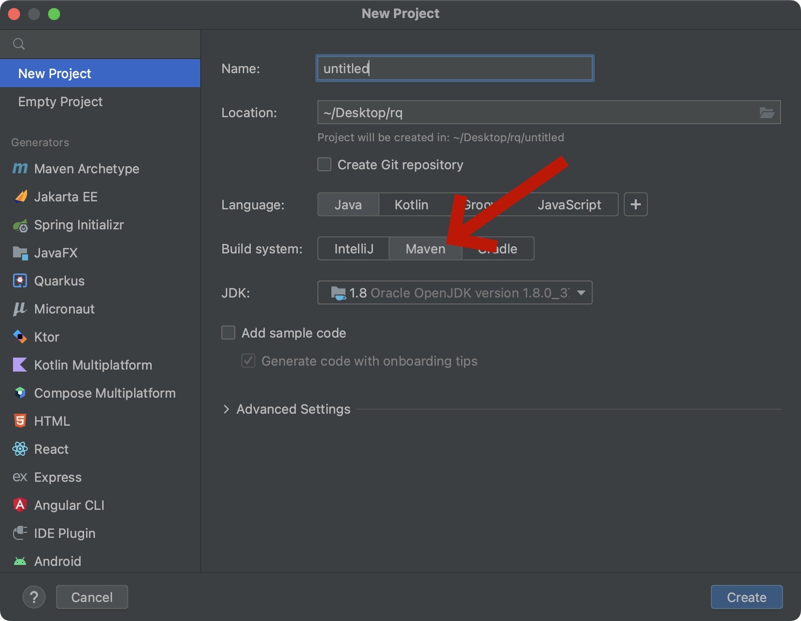创建一个基于Maven的项目