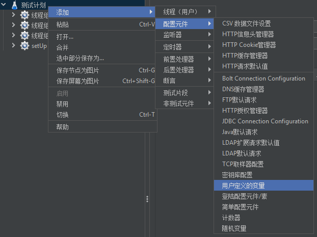 用户定义的变量